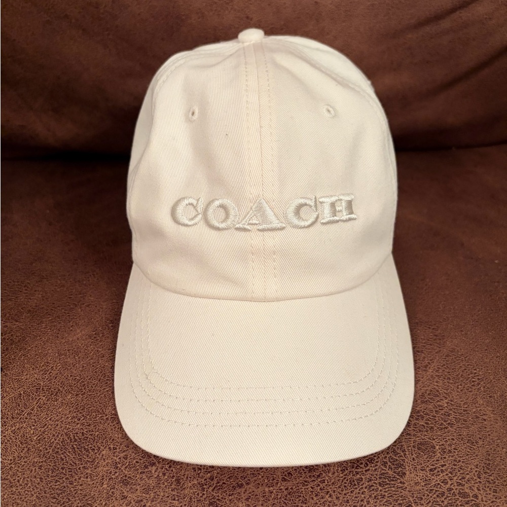 Coach Ivory Cap with Embroidered Logo
